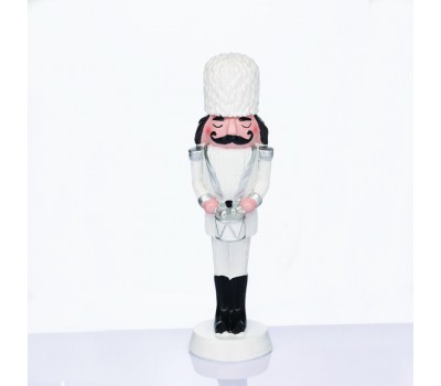 Коледна декорация ACA LIGHTING X1525409 POLYRESIN WHITE NUTCRACKER SOLDIER WITH DRUM 25cm