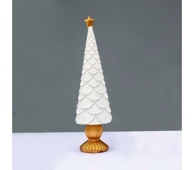 Коледна декорация ACA LIGHTING X1529210 DECORATIVE RESIN XMAS TREE WHITE WITH STAR 29cm