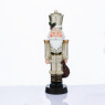 ACA LIGHTING X1535108 NUTCRACKER RESIN SOLDIER WITH MISTLETOE CHAMPAGNE 35cm