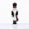 ACA LIGHTING X1535308 NUTCRACKER RESIN SOLDIER WITH MISTLETOE BLACK 35cm