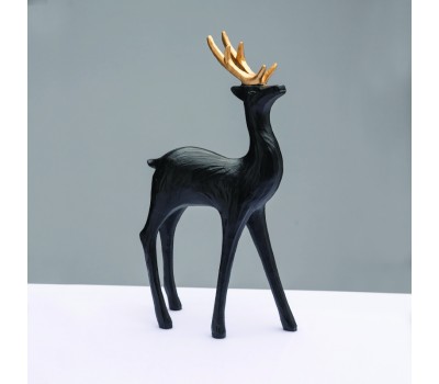 Декорация ACA LIGHTING X1573616 DECORATIVE RESIN BLACK PROUD DEER GOLD HORNS 31cm