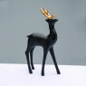 ACA LIGHTING X1573616 DECORATIVE RESIN BLACK PROUD DEER GOLD HORNS 31cm