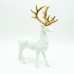 ACA LIGHTING X1584617 DECORATIVE RESIN WHITE STANDING DEER GOLD HORNS 30cm
