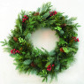 Коледна декорация ACA LIGHTING X16606 XMAS WREATH WITH RED BERRIES & PINES