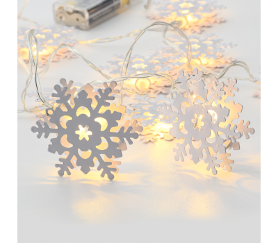 ACA LIGHTING XA10WW2A 0,2W 3000K 1350mm 2 x AA METAL WHITE SNOWFLAKE LED DECORATIVE STRING LIGHT