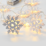 LED светещ гирлянд ACA LIGHTING XA10WW2A 0,2W 3000K 1350mm 2 x AA METAL WHITE SNOWFLAKE LED DECORATIVE STRING LIGHT