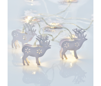 ACA LIGHTING XB10WW2A 0,2W 3000K 1350mm 2 x AA METAL WHITE REINDEER LED DECORATIVE STRING LIGHT