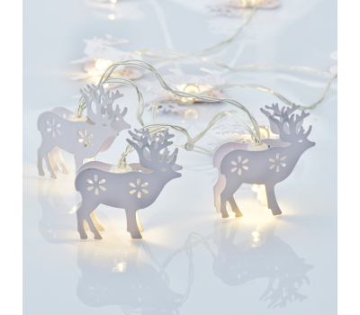 ACA LIGHTING XB10WW2A 0,2W 3000K 1350mm 2 x AA METAL WHITE REINDEER LED DECORATIVE STRING LIGHT