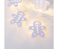 ACA LIGHTING XC10WW2A 0,2W 3000K 1350mm 2 x AA METAL WHITE GINGERBREAD LED DECORATIVE STRING LIGHT