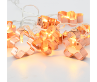 ACA LIGHTING XD10WW2A 0,2W 3000K 1350mm 2 x AA METAL COPPER GINGERBREAD LED DECORATIVE STRING LIGHT