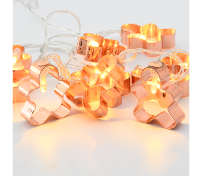 ACA LIGHTING XD10WW2A 0,2W 3000K 1350mm 2 x AA METAL COPPER GINGERBREAD LED DECORATIVE STRING LIGHT