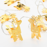 LED светещ гирлянд ACA LIGHTING XE10WW2A 0,2W 3000K 1350mm 2 x AA METAL GOLD REINDEER LED DECORATIVE STRING LIGHT