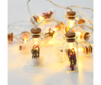 ACA LIGHTING XI10WW2A 0,2W 3000K 1350mm 2 x AA GLASS BOTTLE RED BERRY DECORATIVE STRING LIGHT