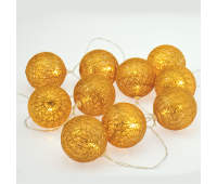 LED светещ гирлянд ACA LIGHTING XP10WW2A 0.2W 3000K 1350mm 2 x AA WOVEN GOLD BALLS DECORATIVE STRING LIGHT