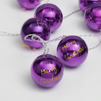 LED светещ гирлянд ACA LIGHTING XPPBALL10WW2A 0,45W 3000K 1350mm 3 x AA PURPLE PLASTIC XMAS BALL DECORATIVE STRING LIGHT