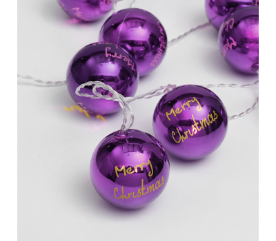 LED светещ гирлянд ACA LIGHTING XPPBALL10WW2A 0,45W 3000K 1350mm 3 x AA PURPLE PLASTIC XMAS BALL DECORATIVE STRING LIGHT