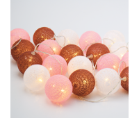 LED светещ гирлянд ACA LIGHTING XQ20WW2A 1.2W 3000K 2850mm 2 x AA WOVEN BALLS DECORATIVE STRING LIGHT