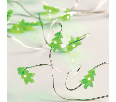 LED светещ гирлянд ACA LIGHTING XSW20G2ATREE 1.2W 3000K 2000mm 2 x AA ACRYLIC GREEN XMAS TREE STRING LIGHT WITH COPPER WIRE