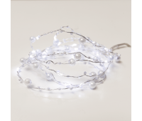 ACA LIGHTING XSW20W2APEARL 1.2W 6000K 2000mm 2 x AA PLASTIC WHITE PEARL STRING LIGHT WITH COPPER WIRE