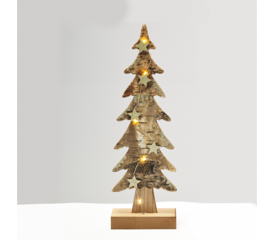 LED коледна декорация ACA LIGHTING XTREBWW403A LED WOODEN CHRISTMAS TREE 0,1W 3000K 2 x AAA
