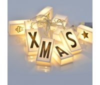 ACA LIGHTING XV10WW2A 0,2W 3000K 1350mm 2 x AA WHITE PLASTIC LETTER DECORATIVE STRING LIGHT