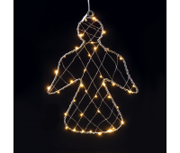 ACA LIGHTING XWANGEL29A 1.2W 2700K LED STEADY SILVER METAL ANGEL STRING LIGHTS MOTIFS WITH COPPER WIRE IP44