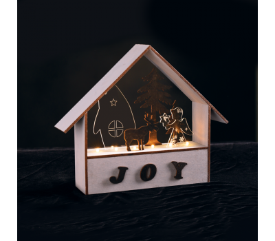 LED коледна декорация ACA LIGHTING XWHOMEA3A LED PLYWOOD GREY HOUSE 0,27W 3000K 2 x AAA
