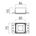 ARELUX PO07 SWH/MWH XPOLI SQUARE FIX TRIMLESS