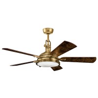 LED вентилатор ELSTEAD KLF-HATTERAS-BAY-56-BAB HATTERAS 16W 3000K FAN ANTIQUE BRASS