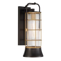 Фасаден аплик ELSTEAD EUROFASE QUINTIESSE QN-RIVAMAR-M-BLK-GD RIVAMAR