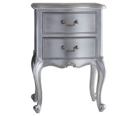 Gallery Direct 5055999224017 Chic Bedside Table Silver 