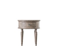 Gallery Direct 5055999224307 Mustique Round 1 Drawer Side Table 