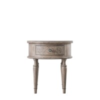 Помощна маса Gallery Direct 5055999224307 Mustique Round 1 Drawer Side Table 