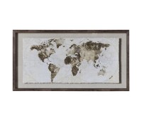 Gallery Direct 5055999245517 Gold Foil World Map Framed Art 
