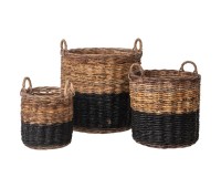Gallery Direct 5055999253413 Ramon Baskets Black and Natural  Set of 3