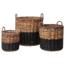 Gallery Direct 5055999253413 Ramon Baskets Black and Natural  Set of 3
