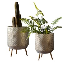 Gallery Direct 5059413675935 Amelia Metal Planter Set of 2pc.