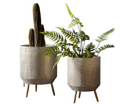 Gallery Direct 5059413675935 Amelia Metal Planter Set of 2pc.