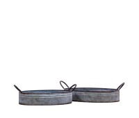 Gallery Direct 5059413682988 Levens Galvanised Tray Set of 2pc.