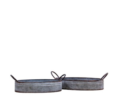 Gallery Direct 5059413682988 Levens Galvanised Tray Set of 2pc.