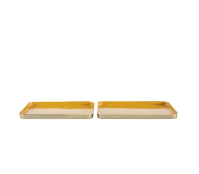 Gallery Direct 5059413694615 Bernie Trays Ochre/Gold  Set of 2pc.