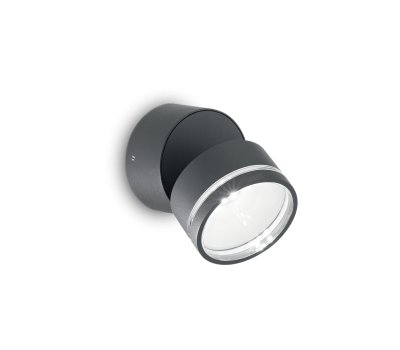LED фасаден аплик IDEAL LUX 285450 OMEGA AP ROUND ANTRACITE 3000K