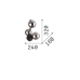 Аплик IDEAL LUX 271439 PERLAGE AP3 BLACK