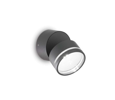 LED фасаден аплик IDEAL LUX 285467 OMEGA AP ROUND ANTRACITE 4000K