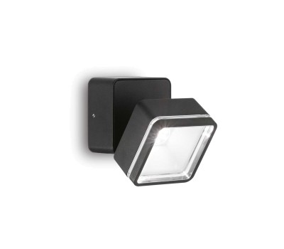 LED фасаден аплик IDEAL LUX 285535 OMEGA AP SQUARE NERO 4000K