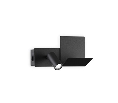 LED аплик с ключ и USB изход IDEAL LUX 291796 KOMODO-1 AP BLACK