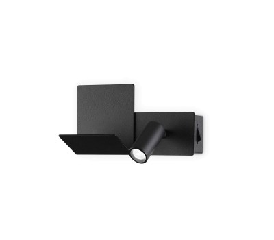 LED аплик с ключ и USB изход IDEAL LUX 306827 KOMODO-2 AP BLACK