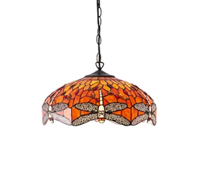 INTERIORS 1900 TIFFANY 64081 FLAME DRAGONFLY