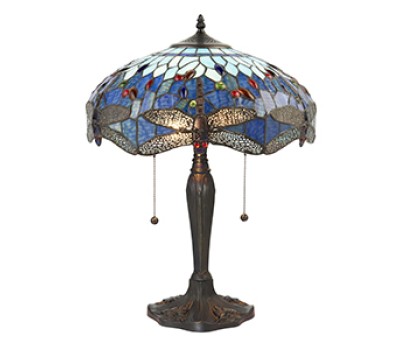 Настолна лампа INTERIORS 1900 TIFFANY 64089 BLUE DRAGONFLY