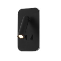 LED аплик с ключ ITALUX WL-83957-1-BK DORIA